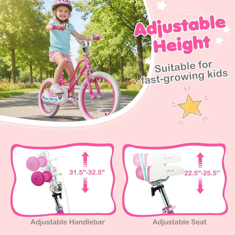 Kids Bike 12-18 Inch with Training Wheels - Pink by DirectDeals