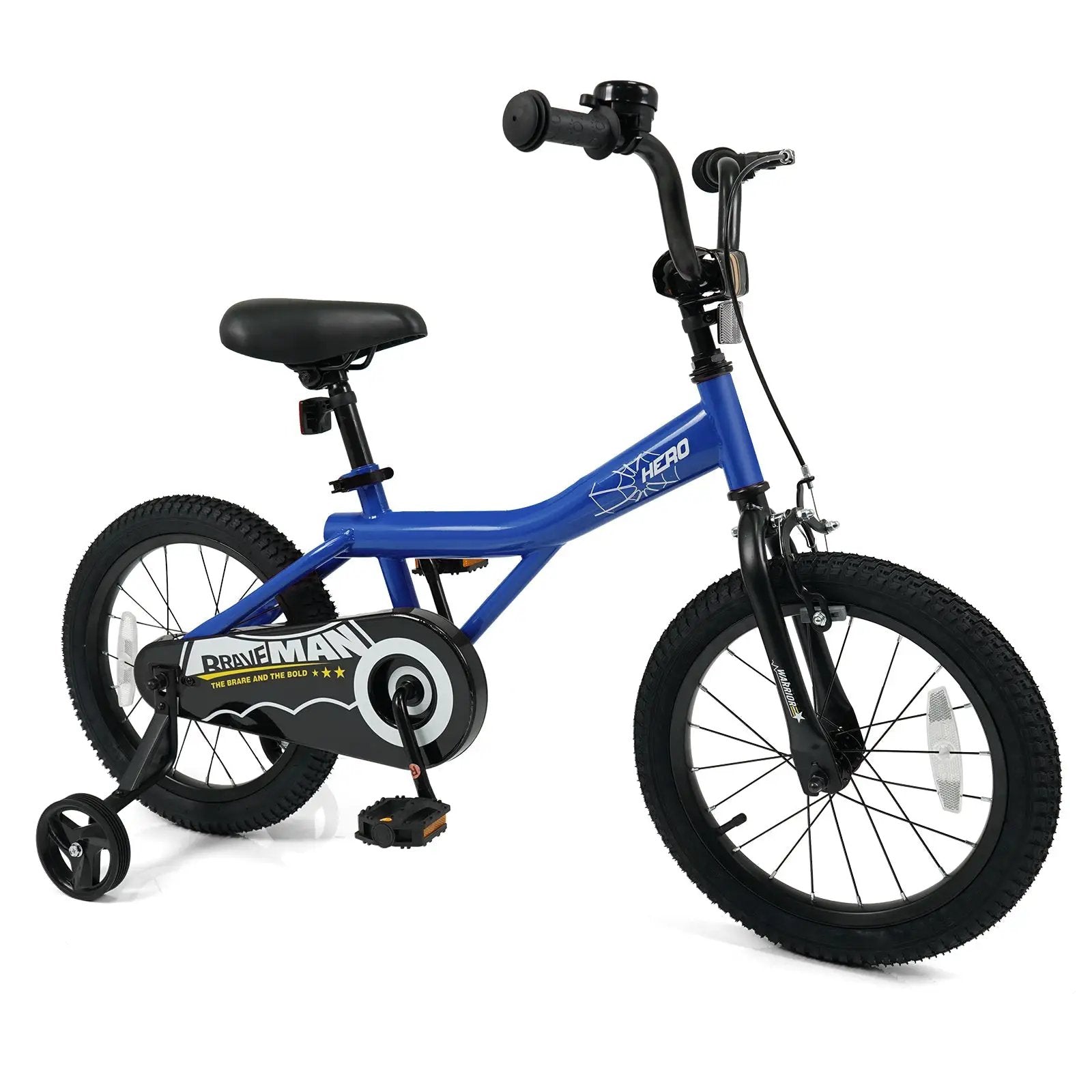 Kids Bike 14-Inch with Removable Training Wheels Navy by DirectDeals