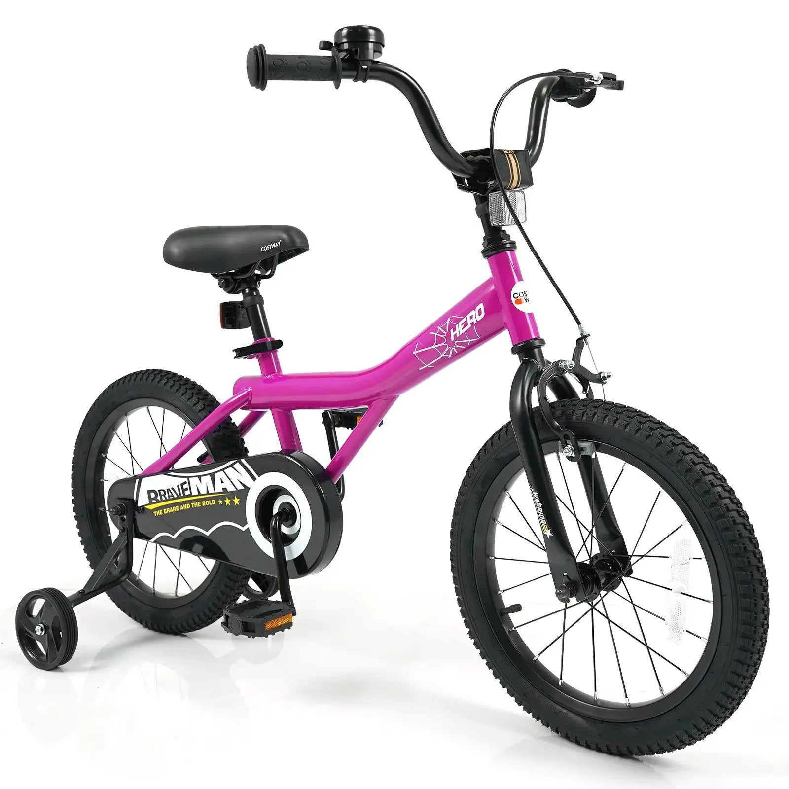 Kids Bike 14-Inch with Removable Training Wheels Pink by DirectDeals