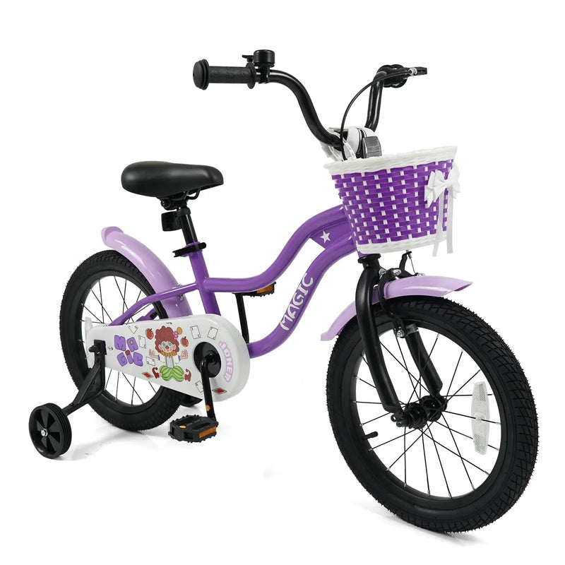 Kids Bike with Training Wheels 12-18 Inch - Purple by DirectDeals