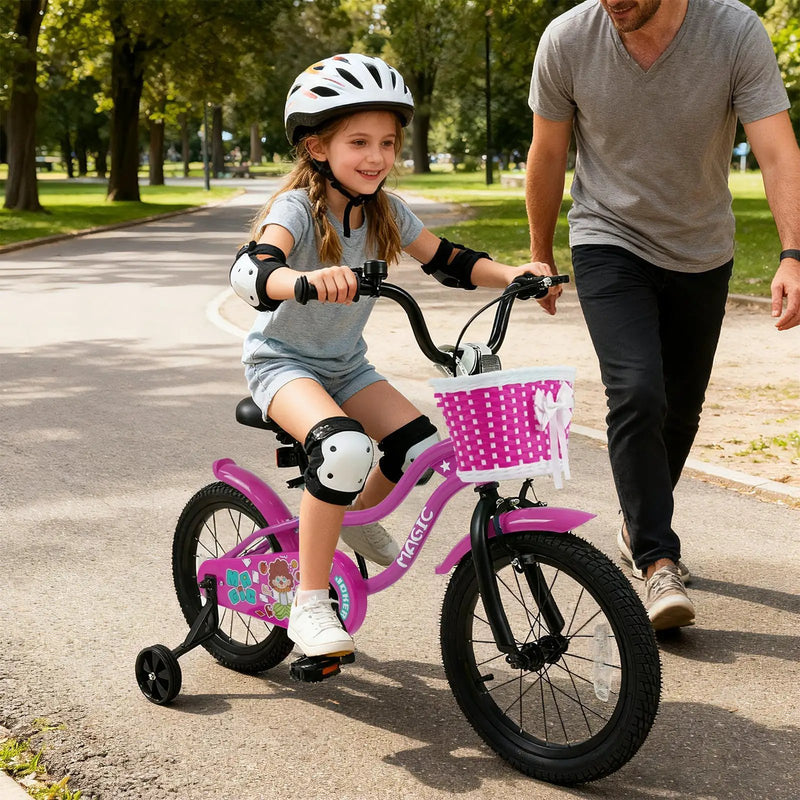Kids Bike with Training Wheels 12-18 Inch - Magic Rose by DirectDeals