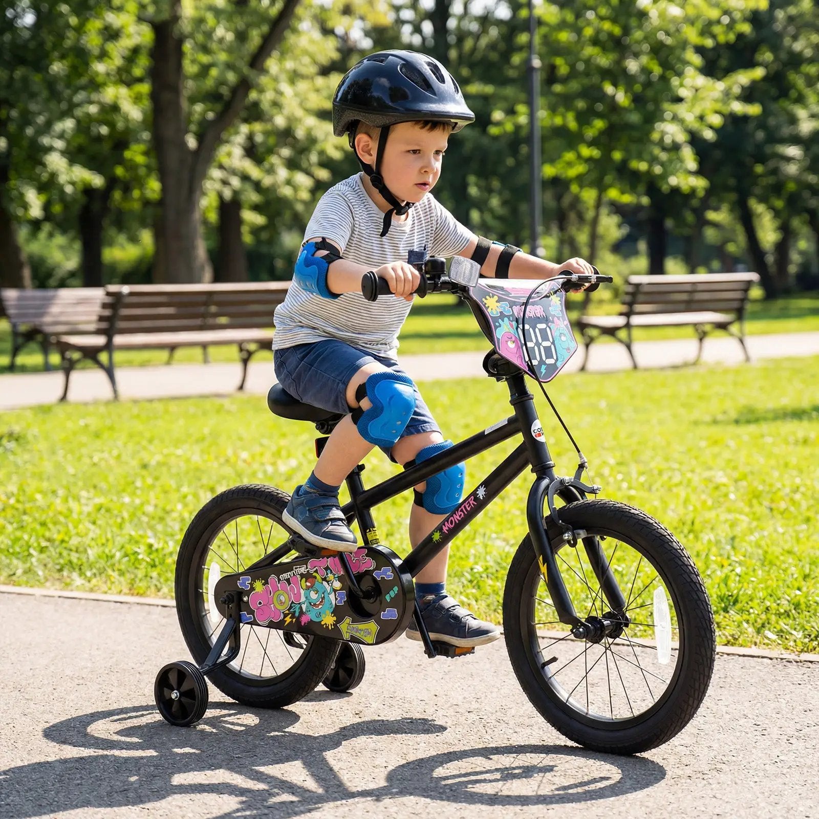 18-Inch Kids Bike with Training Wheels for Ages 4-8 by DirectDeals