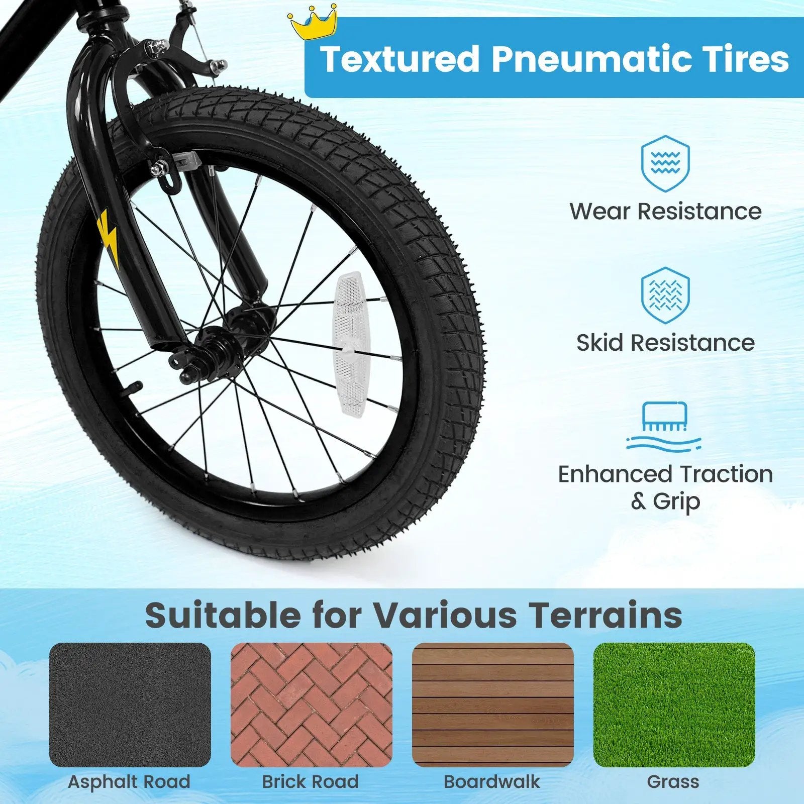 18-Inch Kids Bike with Training Wheels for Ages 4-8 by DirectDeals