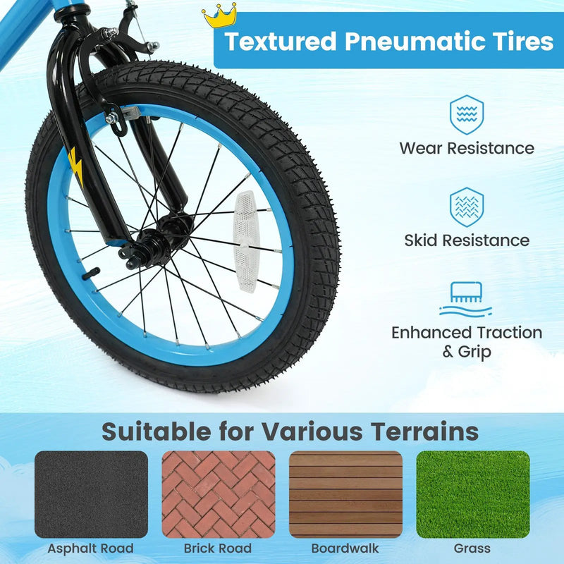 Kids Bike 16 Inch with Training Wheels Ages 4-7 by DirectDeals