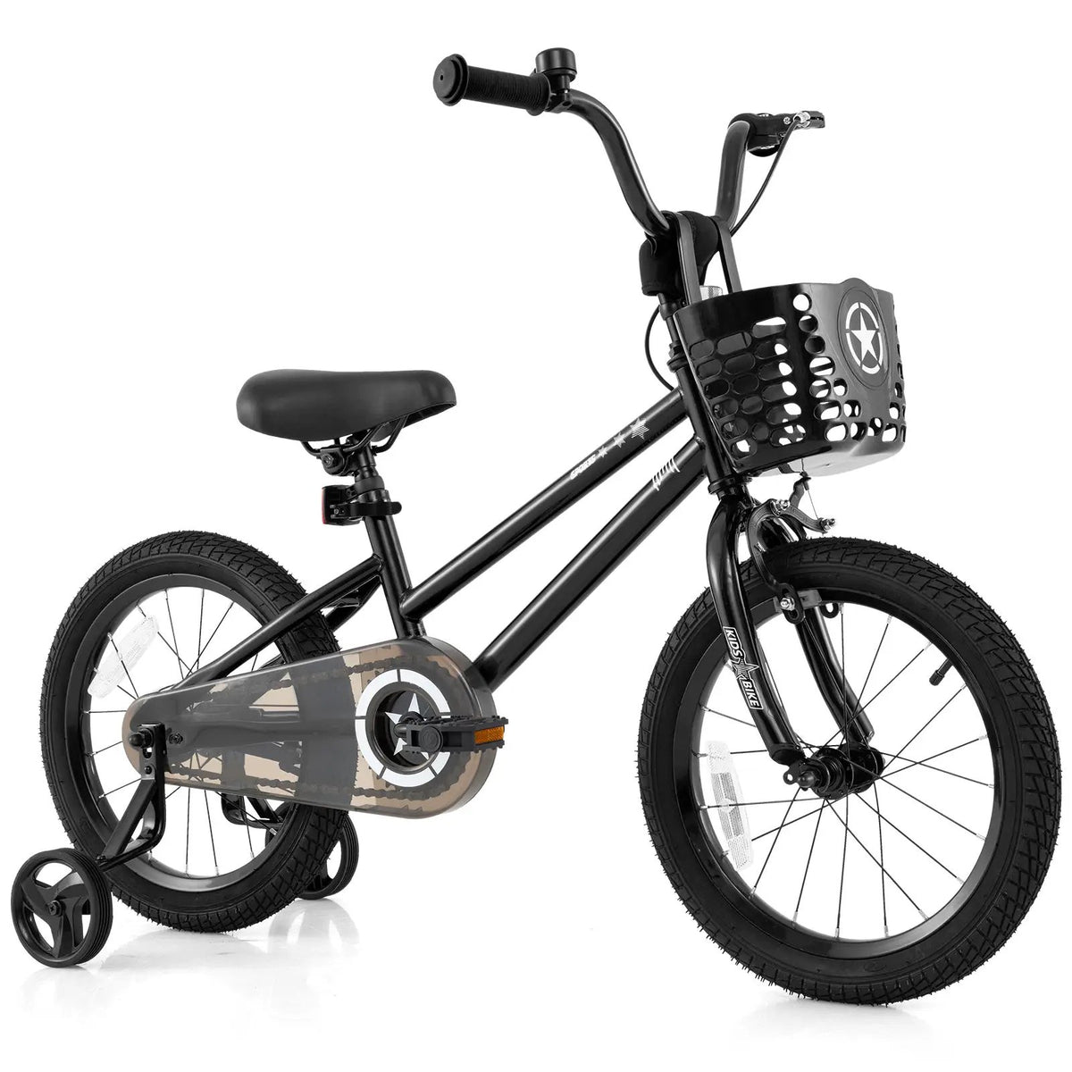 14 Inch Kids Bike with Basket and Training Wheels for Children Aged 4-5 Years Old by DirectDeals