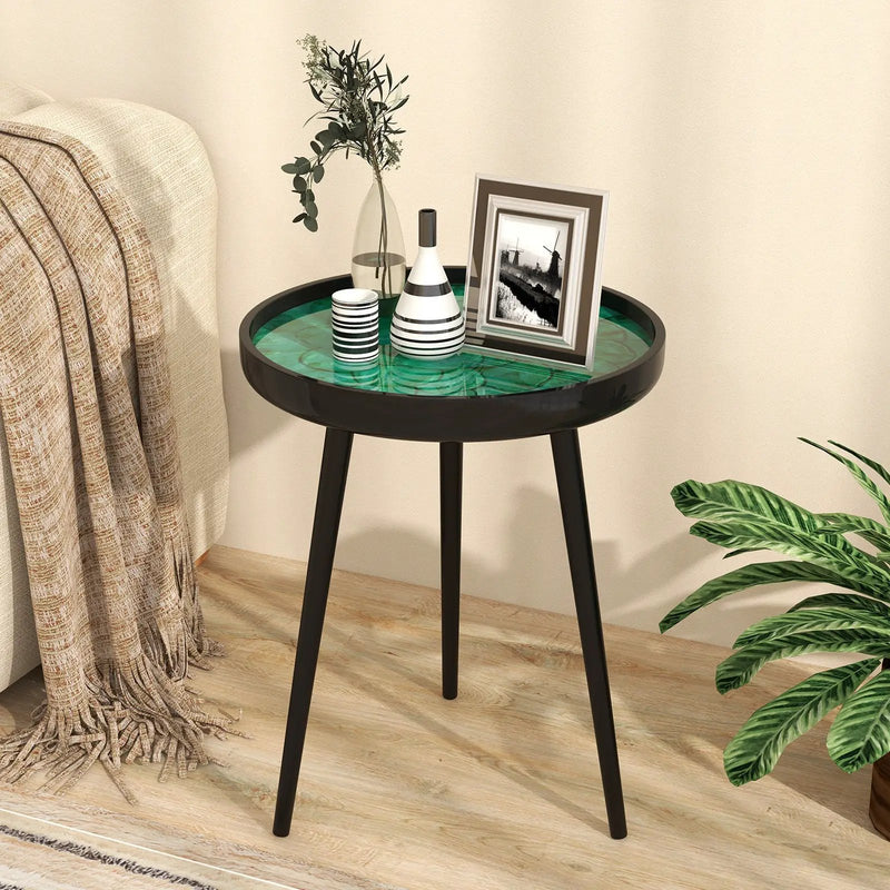 Sea Shell End Table with Tray Top - Mid-Century Modern by DirectDeals