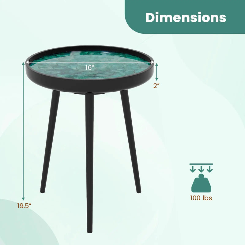 Sea Shell End Table with Tray Top - Mid-Century Modern by DirectDeals