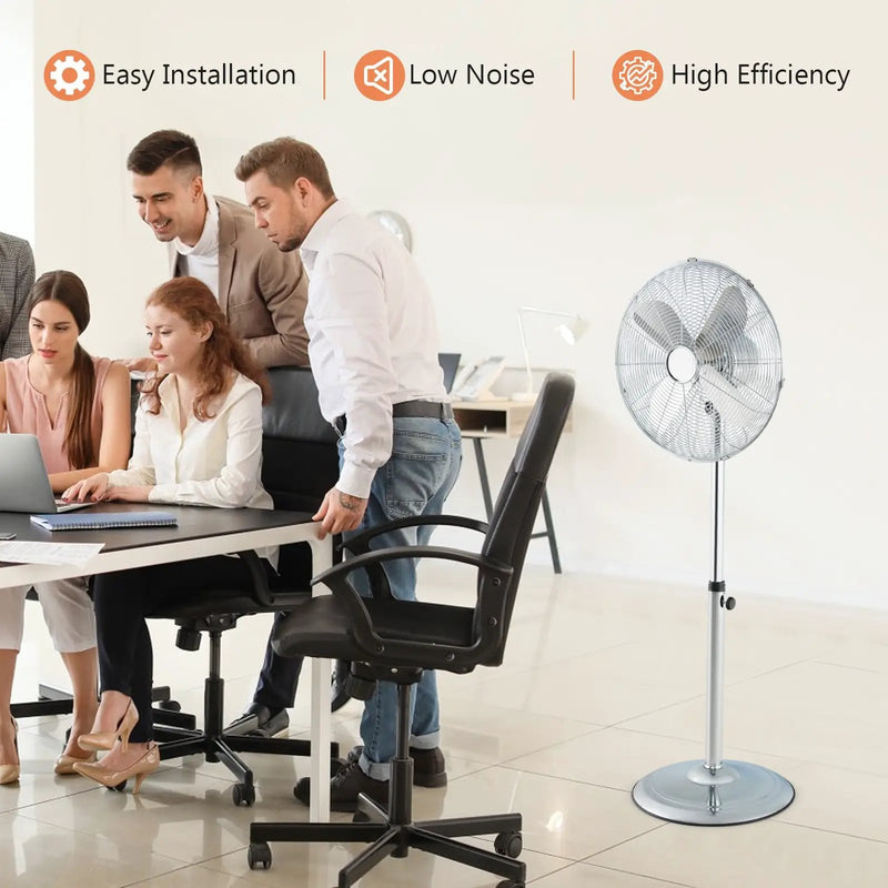 16 Inch Pedestal Standing Fan Oscillating Pedestal Fan with 3 Speeds and Adjustable Height by DirectDeals