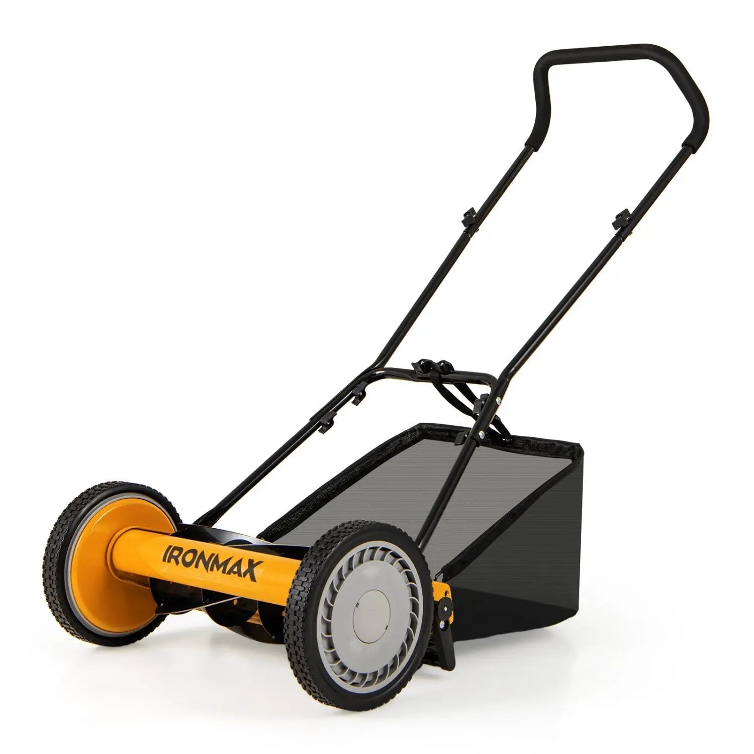 16 Inch Push Lawn Mower with 5 Steel Blades and Grass Catcher Bag by DirectDeals