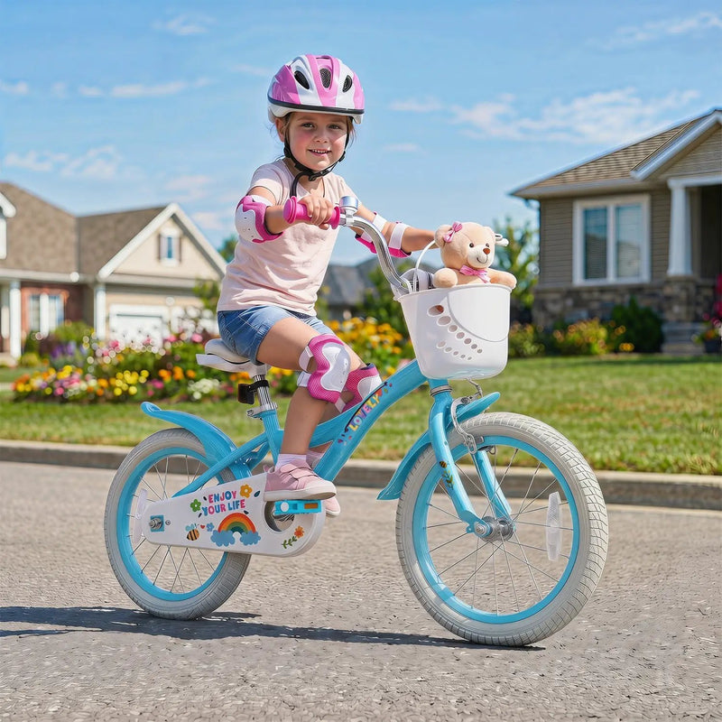Girls Bike 12-18 Inch with Training Wheels and Basket by DirectDeals