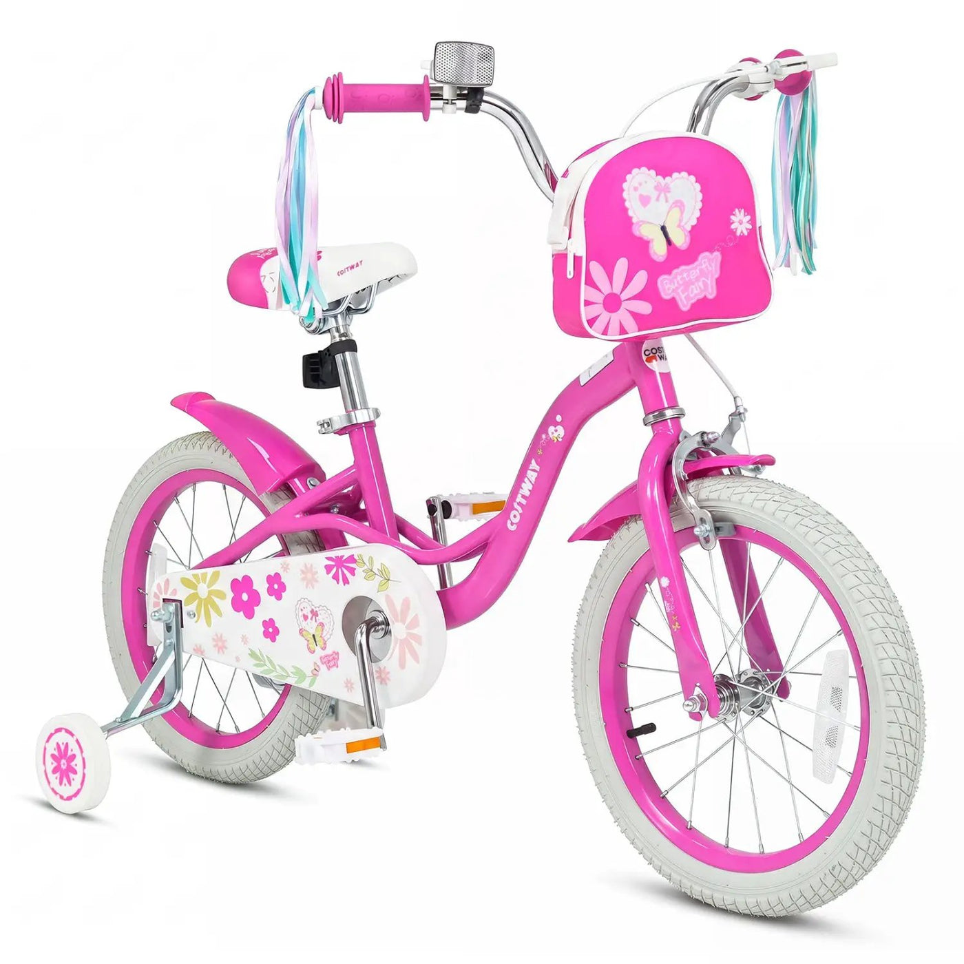 Girls Bike 12-18 Inch with Training Wheels and Front Bag by DirectDeals