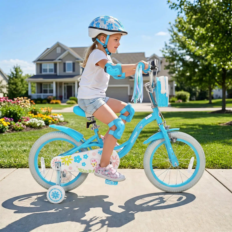 Girls Bike 12-18 Inch with Training Wheels and Front Bag by DirectDeals