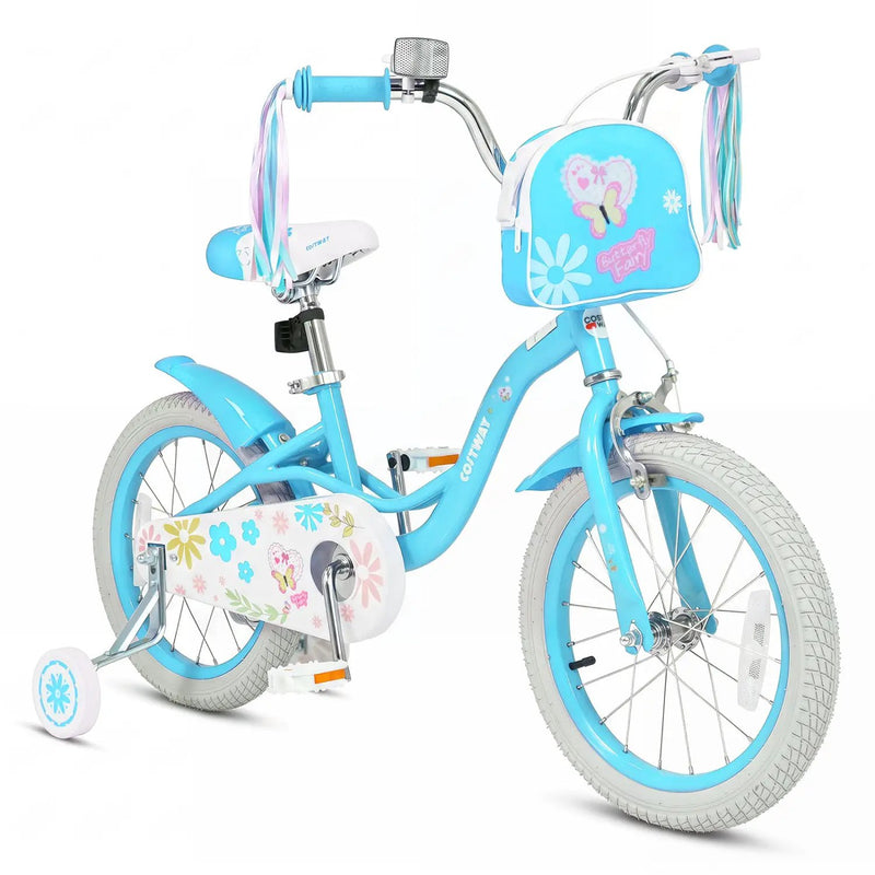 Girls Bike 12-18 Inch with Training Wheels and Front Bag by DirectDeals
