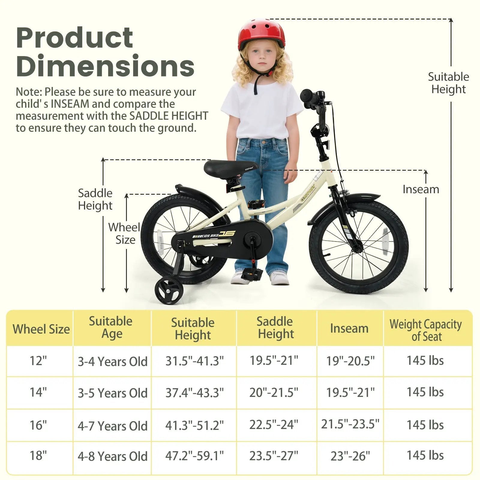 14 Inches Kids Bike Sport Bicycle with Removable Training Wheels by DirectDeals
