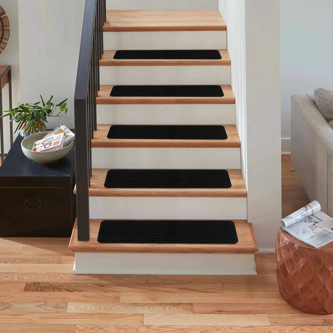 Basic Stair Tread Rugs, Black by Boutique Rugs