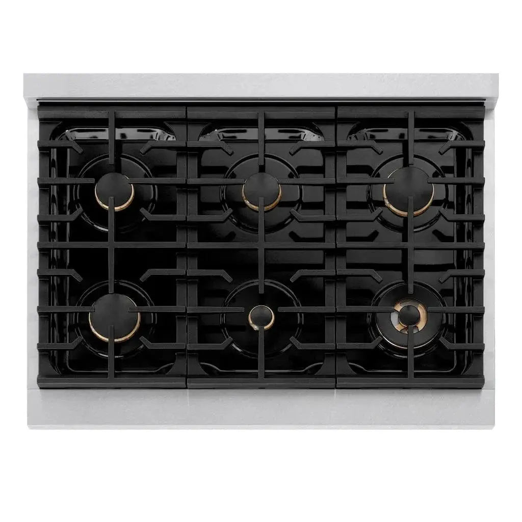ZLINE 36 " Gas Range with Convection Oven Stainless Steel, Champagne Bronze , SGRSZ-36-CB by Farmhouse Kitchen and Bath