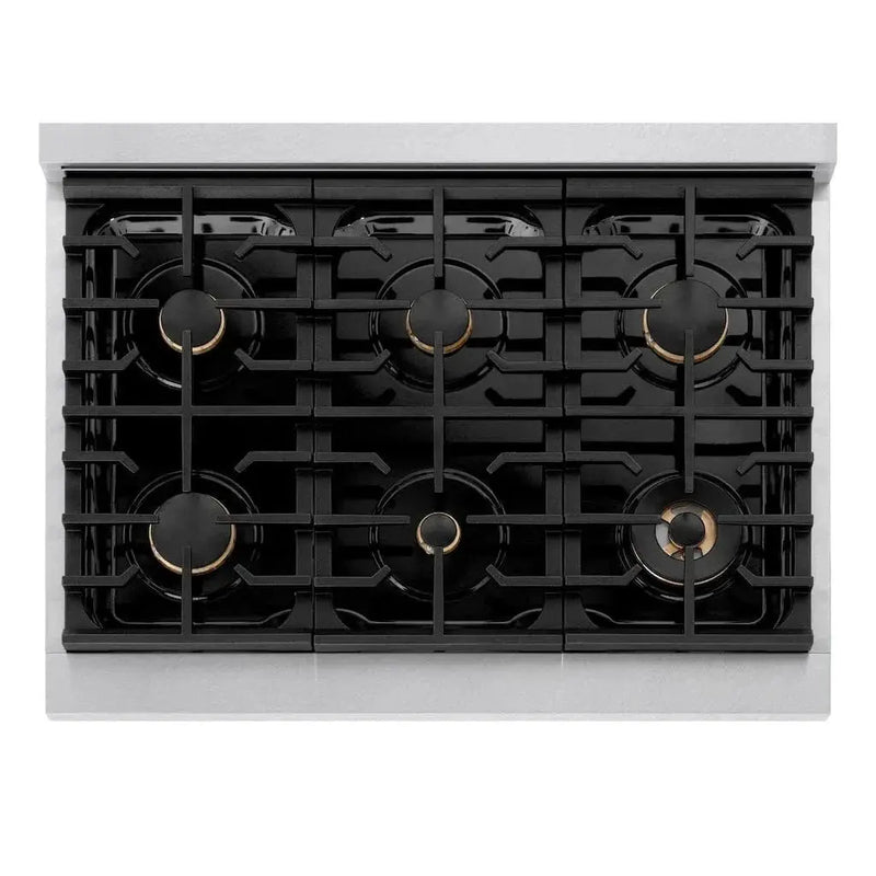 ZLINE 36 " Gas Range with Convection Oven Stainless Steel, Champagne Bronze , SGRSZ-36-CB by Farmhouse Kitchen and Bath