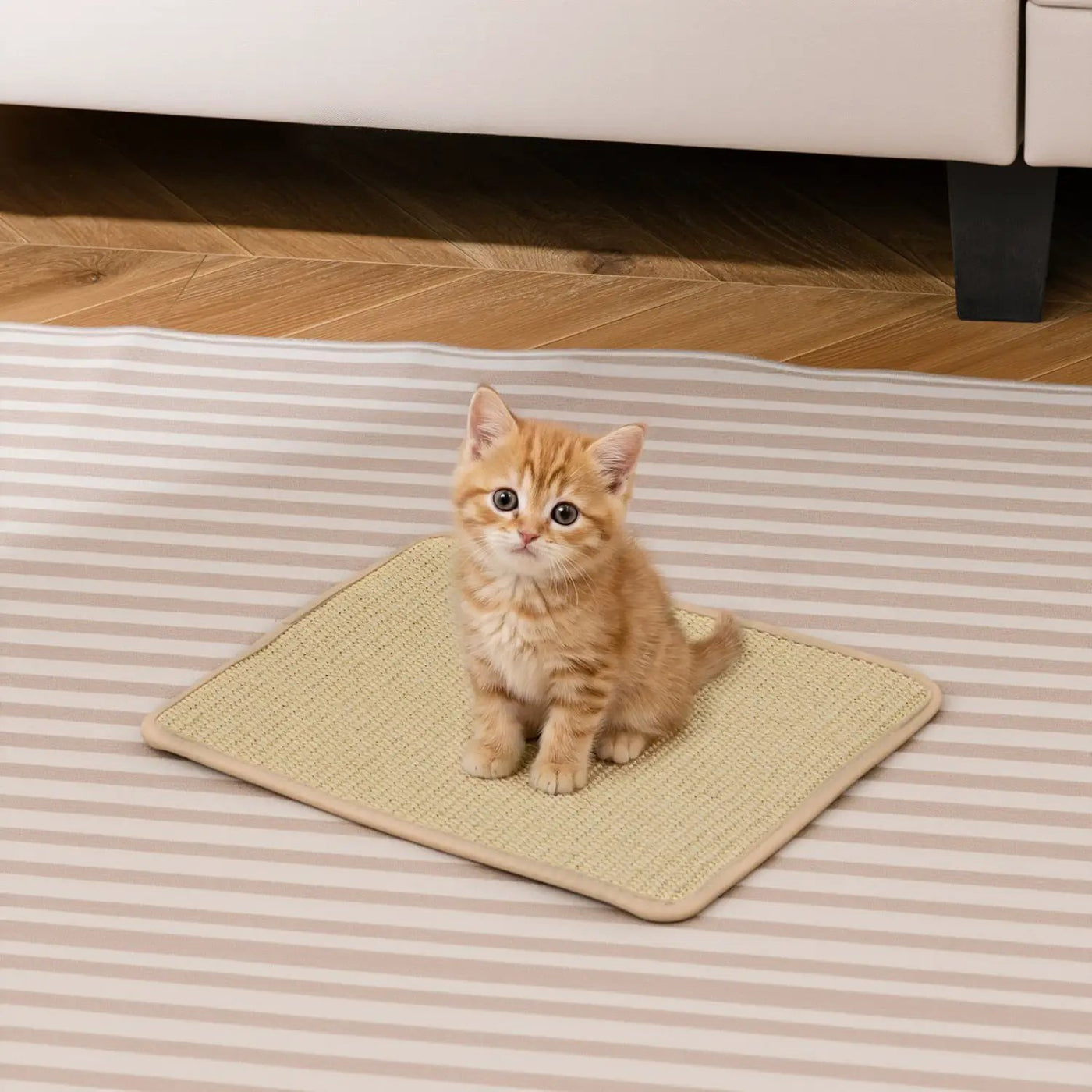 Cat Scratcher Mat Set - 6 Piece Natural Sisal Furniture Protector by DirectDeals