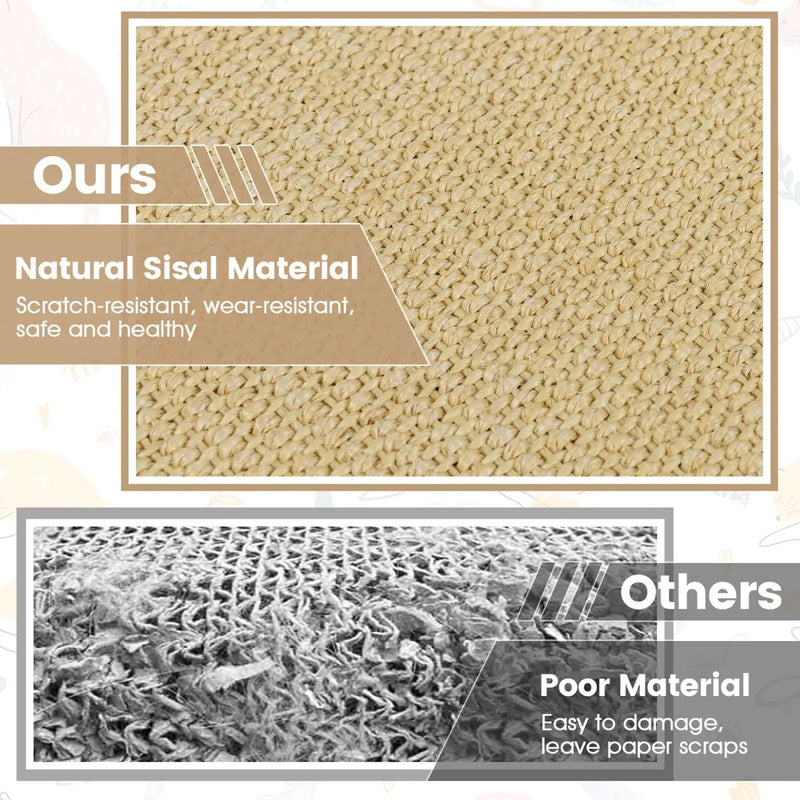 Cat Scratcher Mat Set - 6 Piece Natural Sisal Furniture Protector by DirectDeals