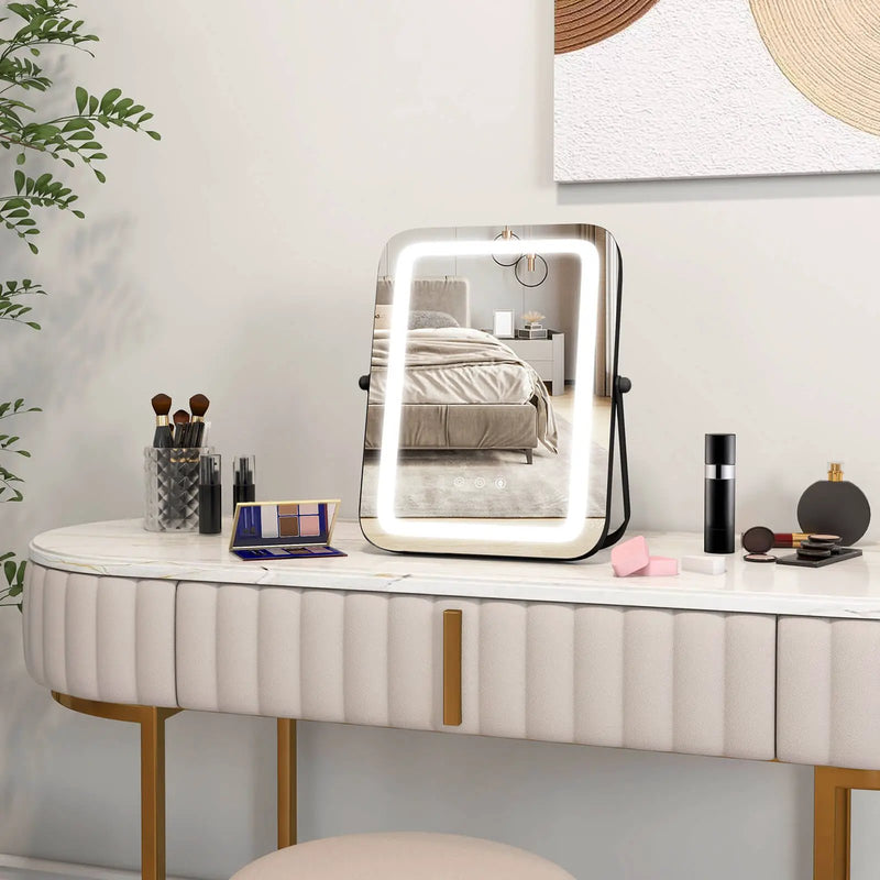 16 x 12 Inch Rectangular Vanity Makeup Mirror with 3 Color Dimmable Lighting by DirectDeals