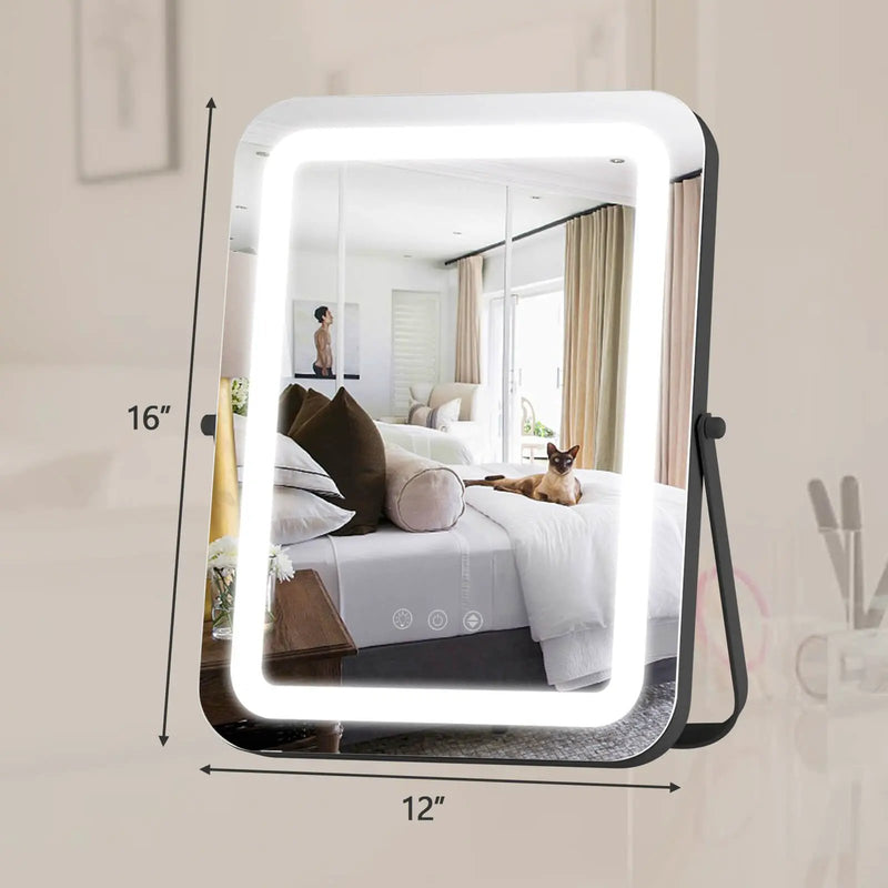 16 x 12 Inch Rectangular Vanity Makeup Mirror with 3 Color Dimmable Lighting by DirectDeals