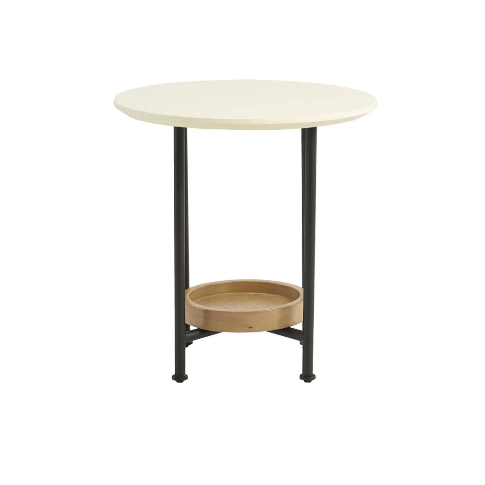 Oval End Table - White / Natural by HouseOfZazla