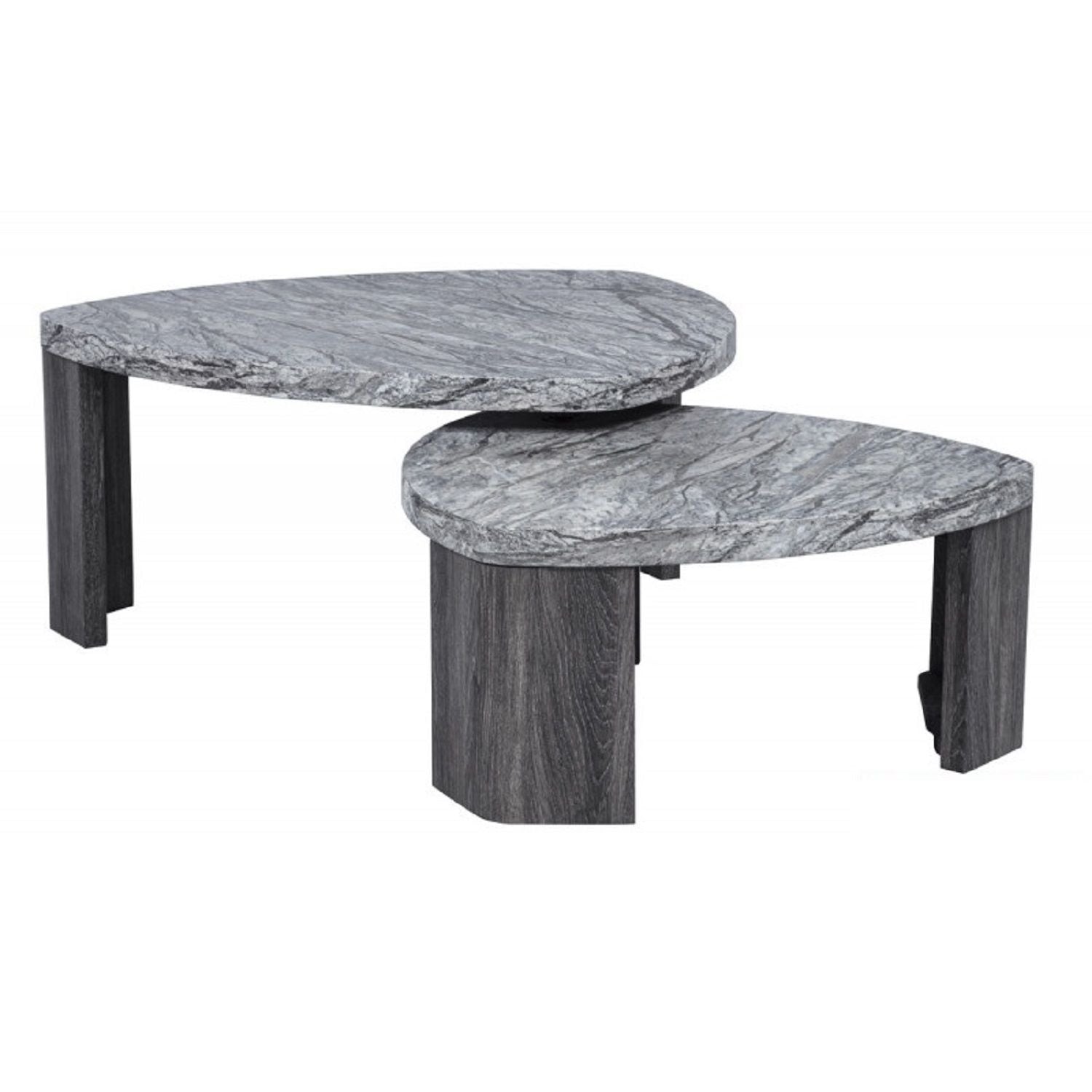 Triangle Nesting Coffee Table Set (Set of 2) - Gray by Unique Piece Furniture