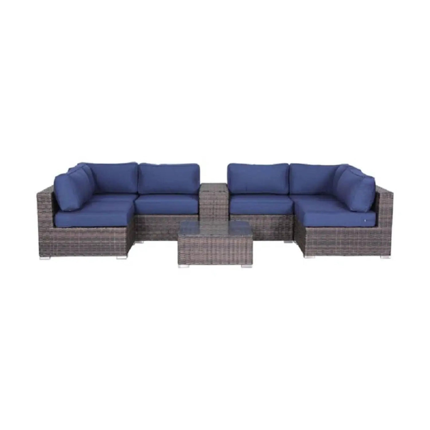 Elegant 4 Person Wicker Patio Seating Set With Cushions And Glass Top Table by Unique Piece Furniture