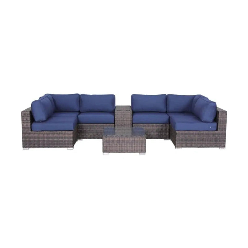 Elegant 4 Person Wicker Patio Seating Set With Cushions And Glass Top Table by HouseOfZazla
