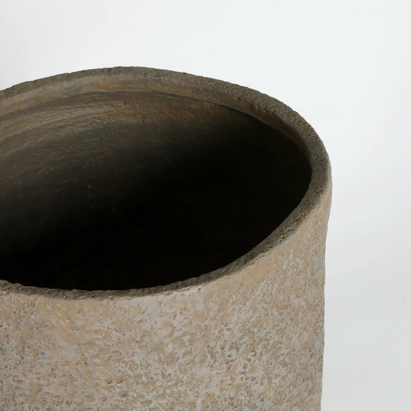 Round Concrete Planter Set of 2, Large Indoor & Outdoor Planter Pots by HouseOfZazla