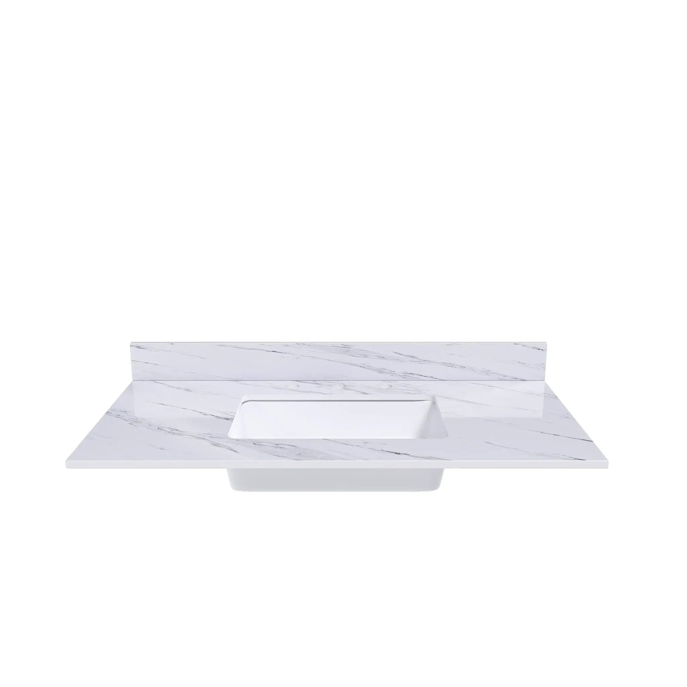 Bianco Carrara Venato Elegant Marble Vanity Top, Bathroom Vanity With Undermount Sink, Sintered Stone by HouseOfZazla