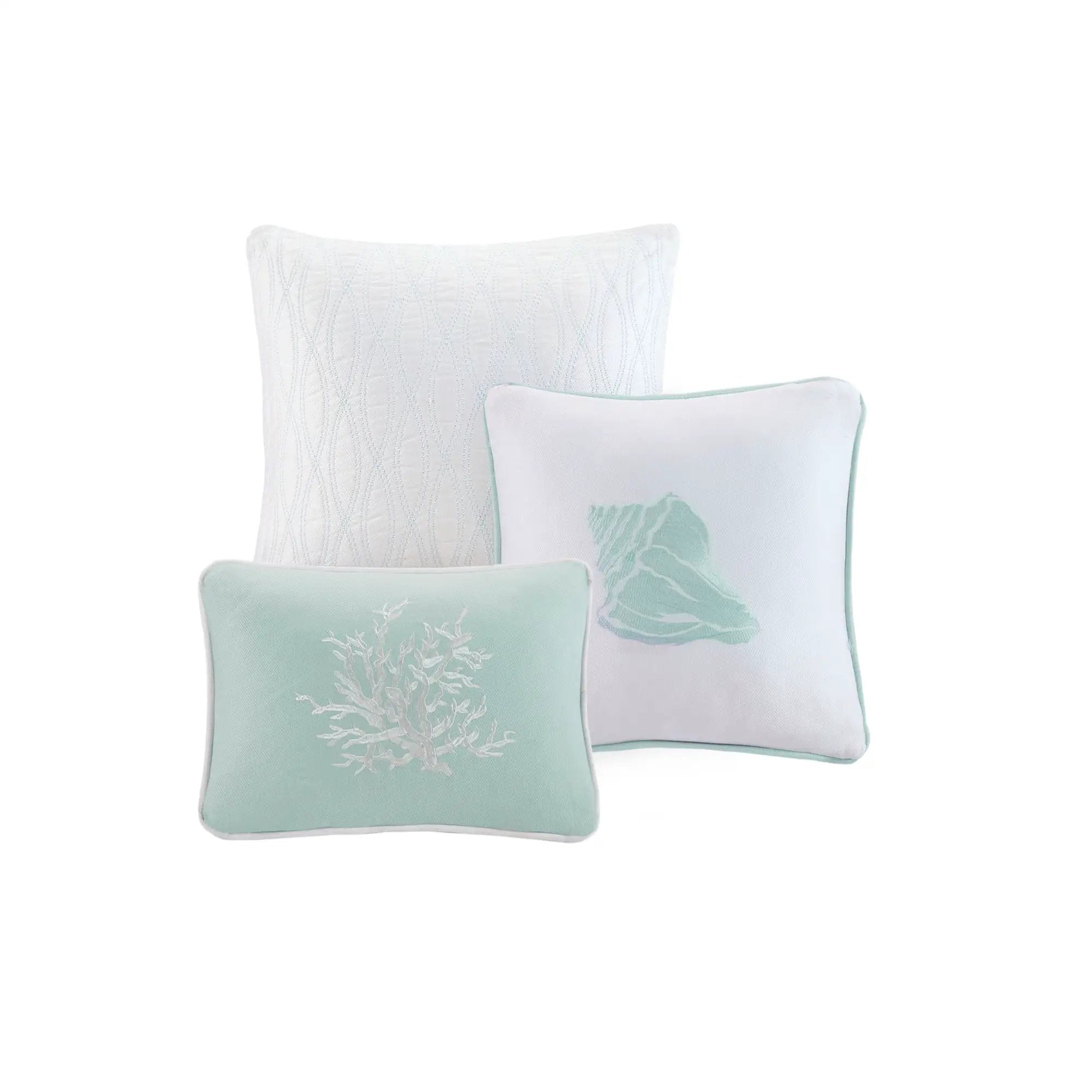 Oversized Cotton Jacquard Comforter Set Aqua Cal King by HouseOfZazla