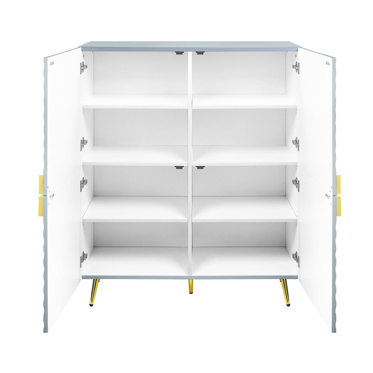 High Gloss Accent Cabinet with Modern Design - White or Gray, photo 3 of 8