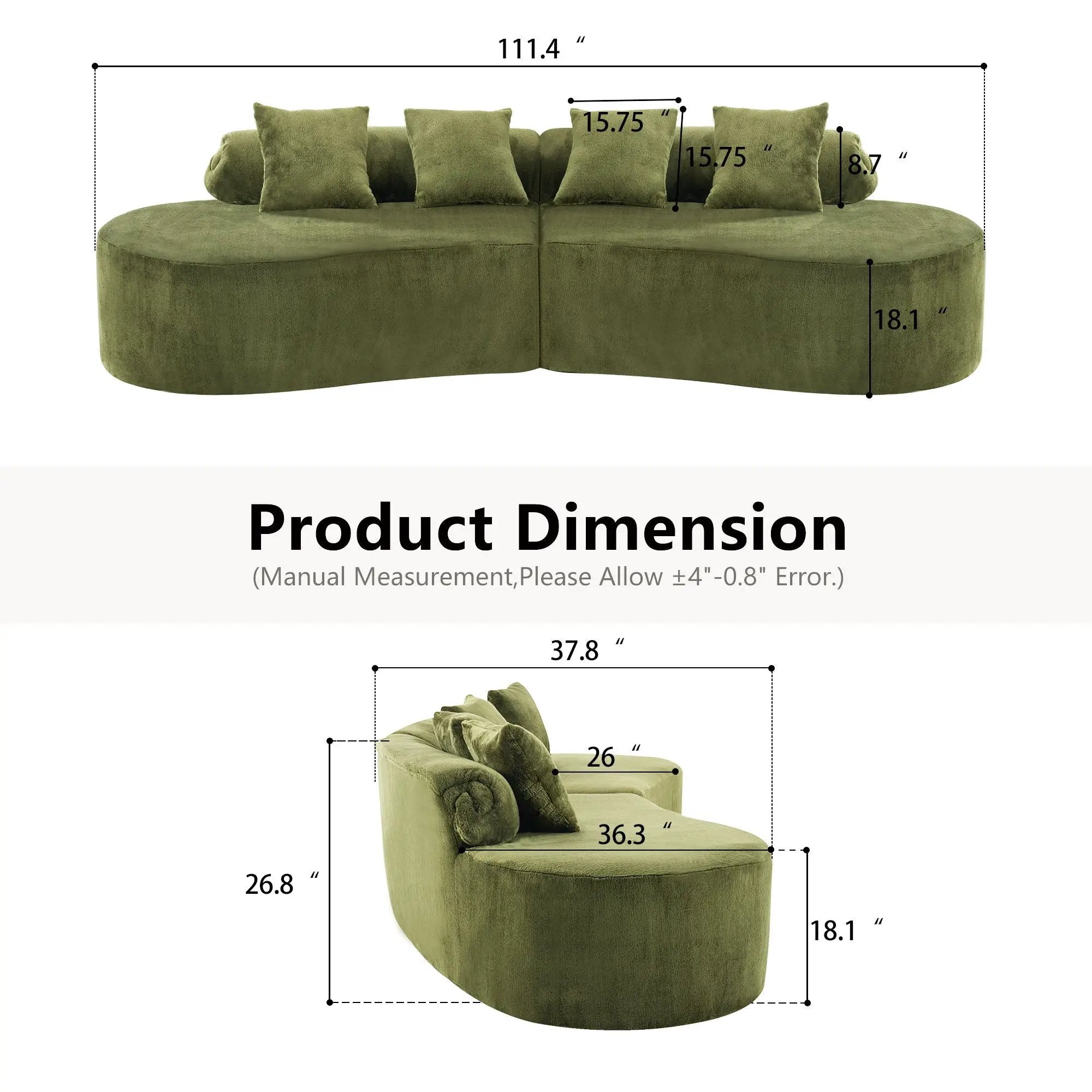 Modern Curved Sofa With Pillows by HouseOfZazla
