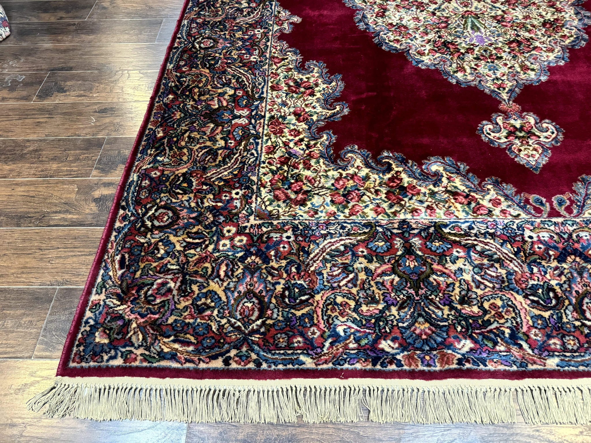 Karastan Rug 8.8 x 12 - Red Floral Kirman - Wool Pile Carpet by Jewel Rugs