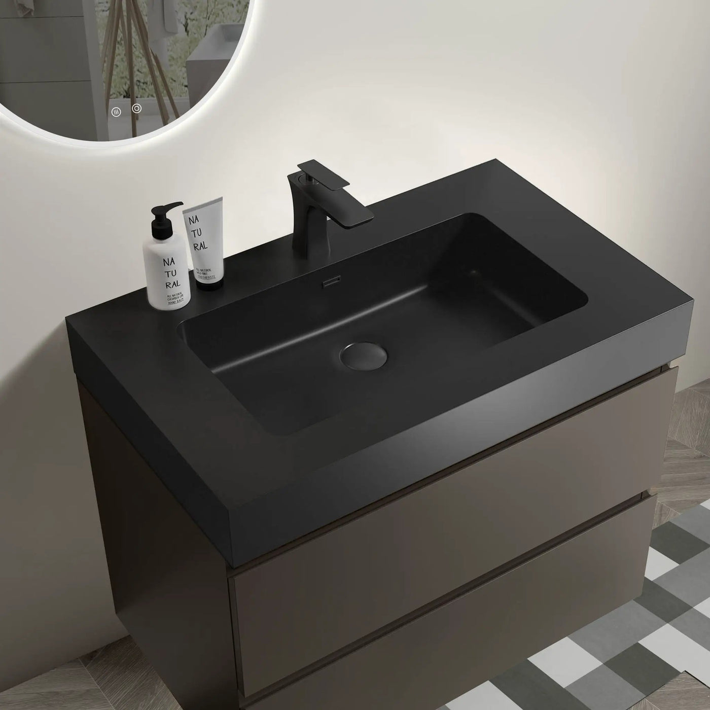 Alice - Bathroom Vanity With Sink, Large Storage Wall Mounted Floating Bathroom Vanity For Modern Bathroom, One-Piece Sink Basin Without Drain And Faucet by HouseOfZazla