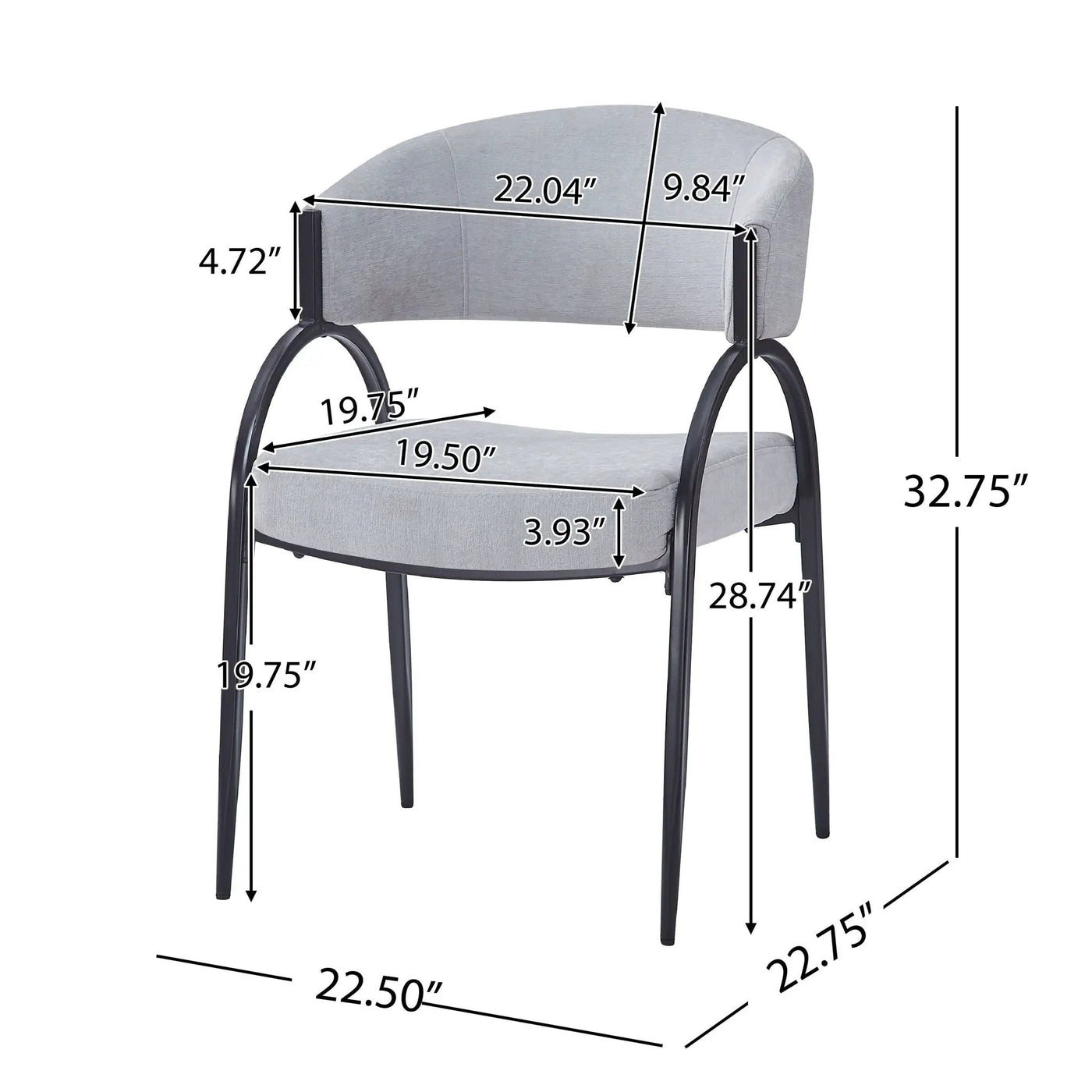 Contemporary Upholstered Dining Chairs With Metal Legs (Set of 2) by HouseOfZazla