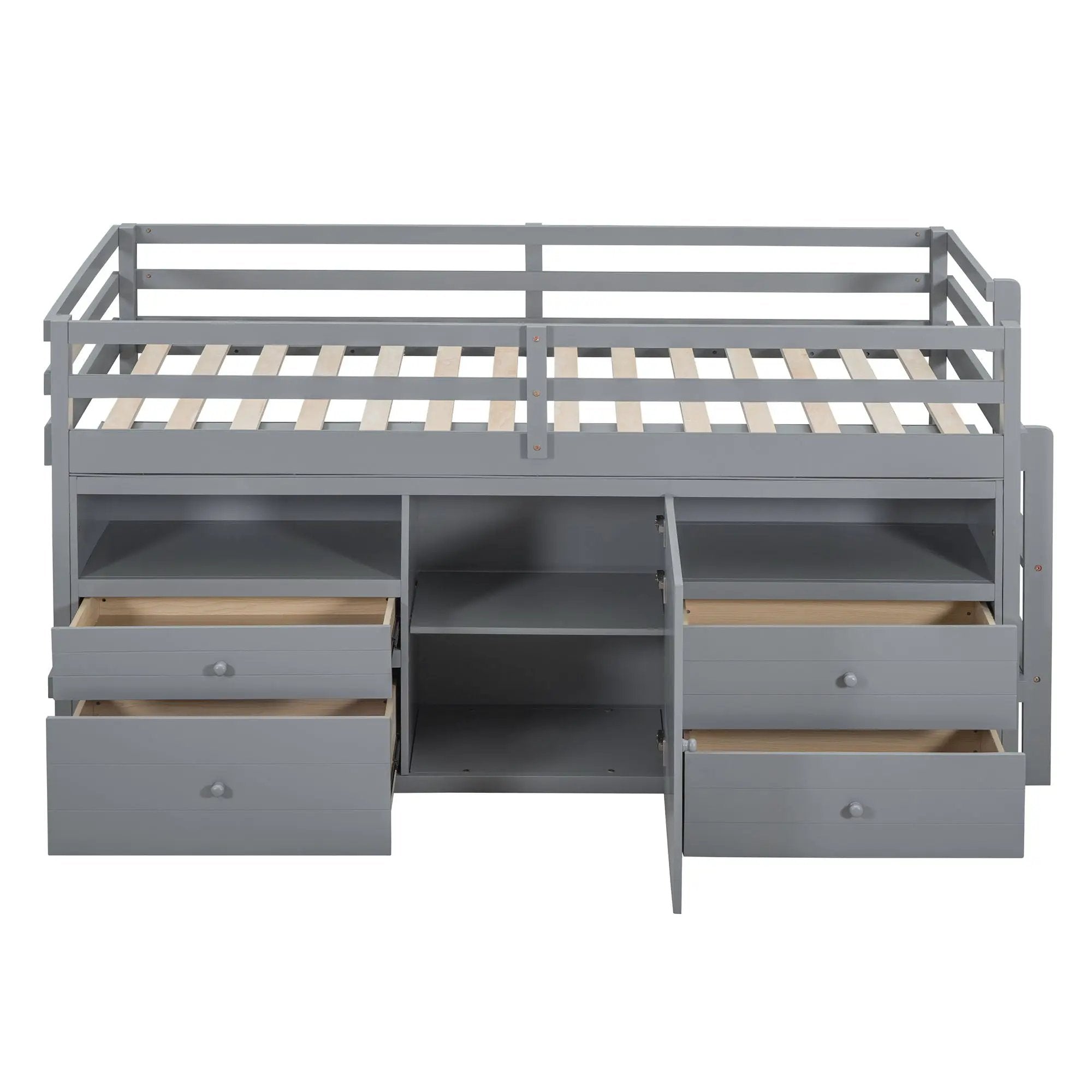 Loft Bed With 4 Drawers, Underneath Cabinet And Shelves by Unique Piece Furniture