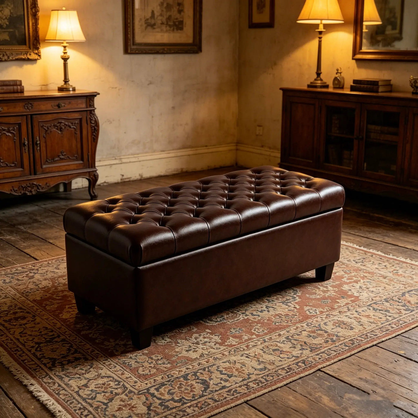 Storage Ottoman Bench With Safety Hinges by HouseOfZazla