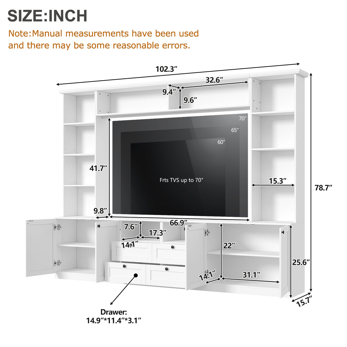 Farmhouse Elegant Entertainment Center Wall Unit, photo 8 of 10