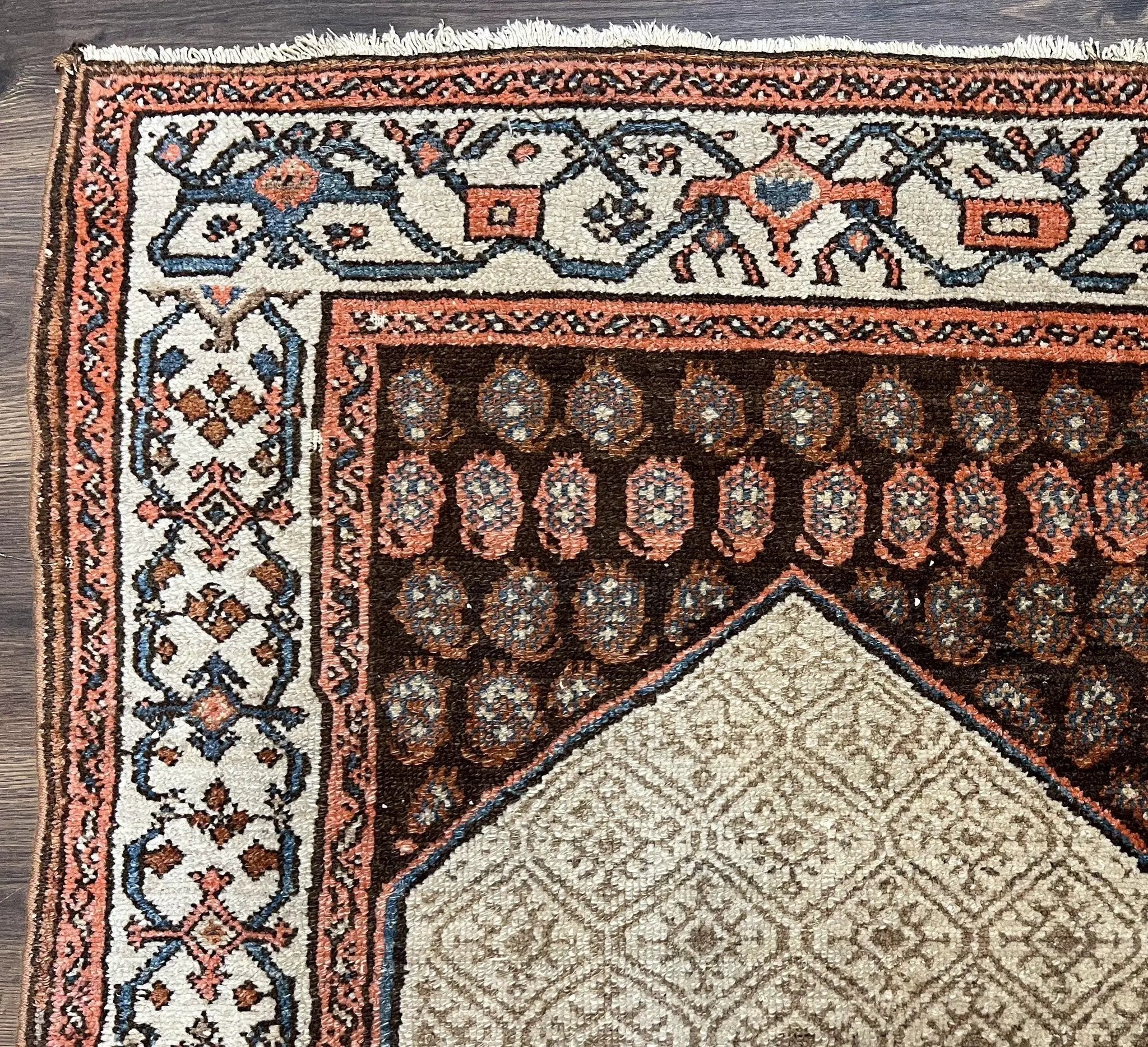 Rare Persian Tribal Runner Rug 3.5 x 10, Sarab Serab Kalegy Carpet, Antique 1920s Collectible Geometric Medallion Oriental Wool Runner, Hand Knotted, Camel Hair Color by Jewel Rugs