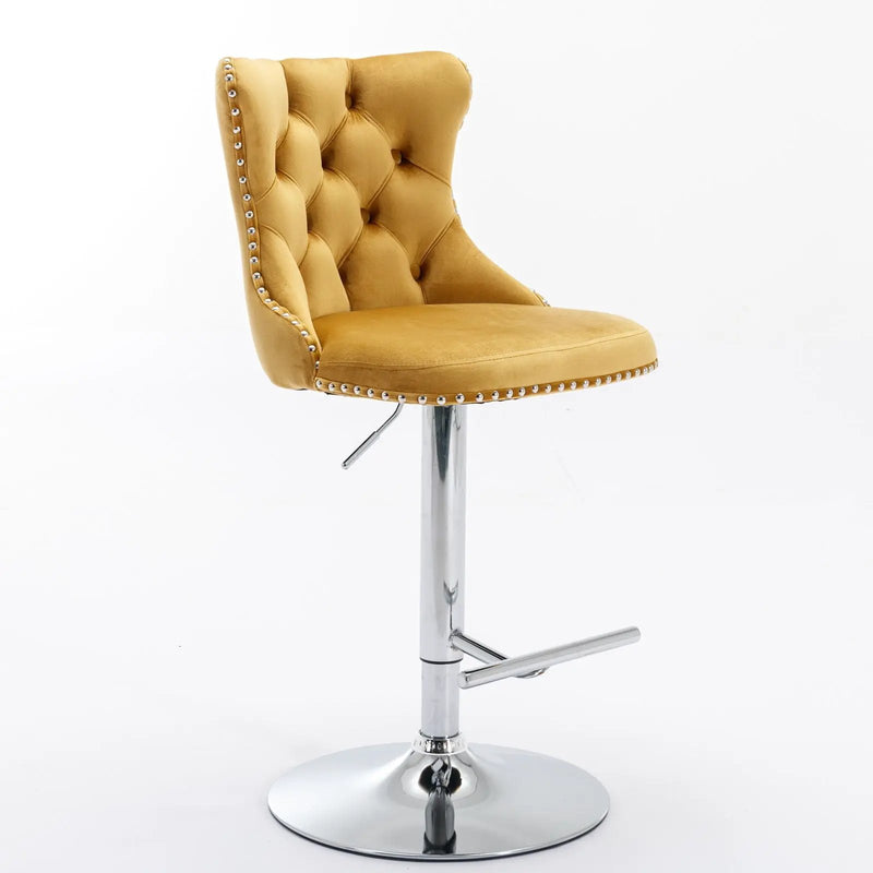 Swivel Barstools Adjusatble Seat Height From 25-33", Modern Upholstered Base Bar Stools With Backs Comfortable Tufted For Home Pub And Kitchen Island (Set of 2) by Unique Piece Furniture
