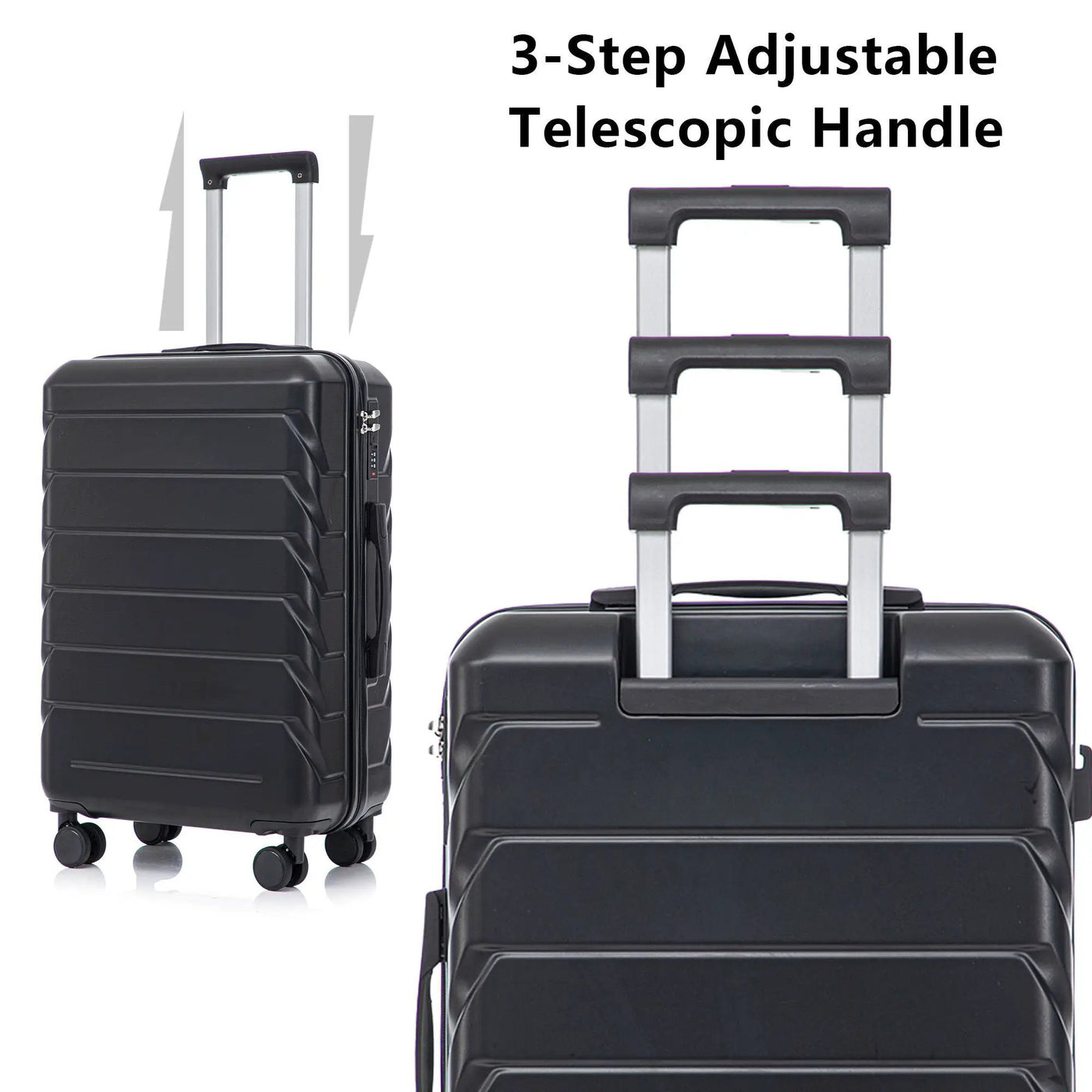 3 Pieces Set 20" / 24" / 28" Spinner Wheel Luggage With Combination Lock by HouseOfZazla