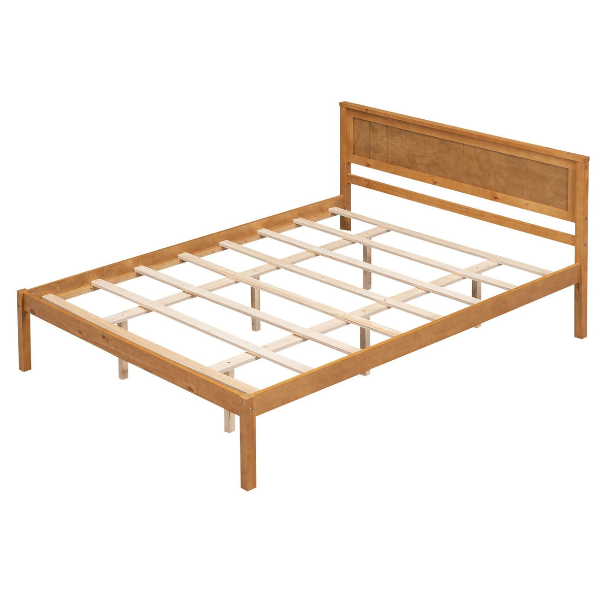 Platform Bed Frame with Headboard - Pine Wood, No Box Spring Needed, photo 11 of 40