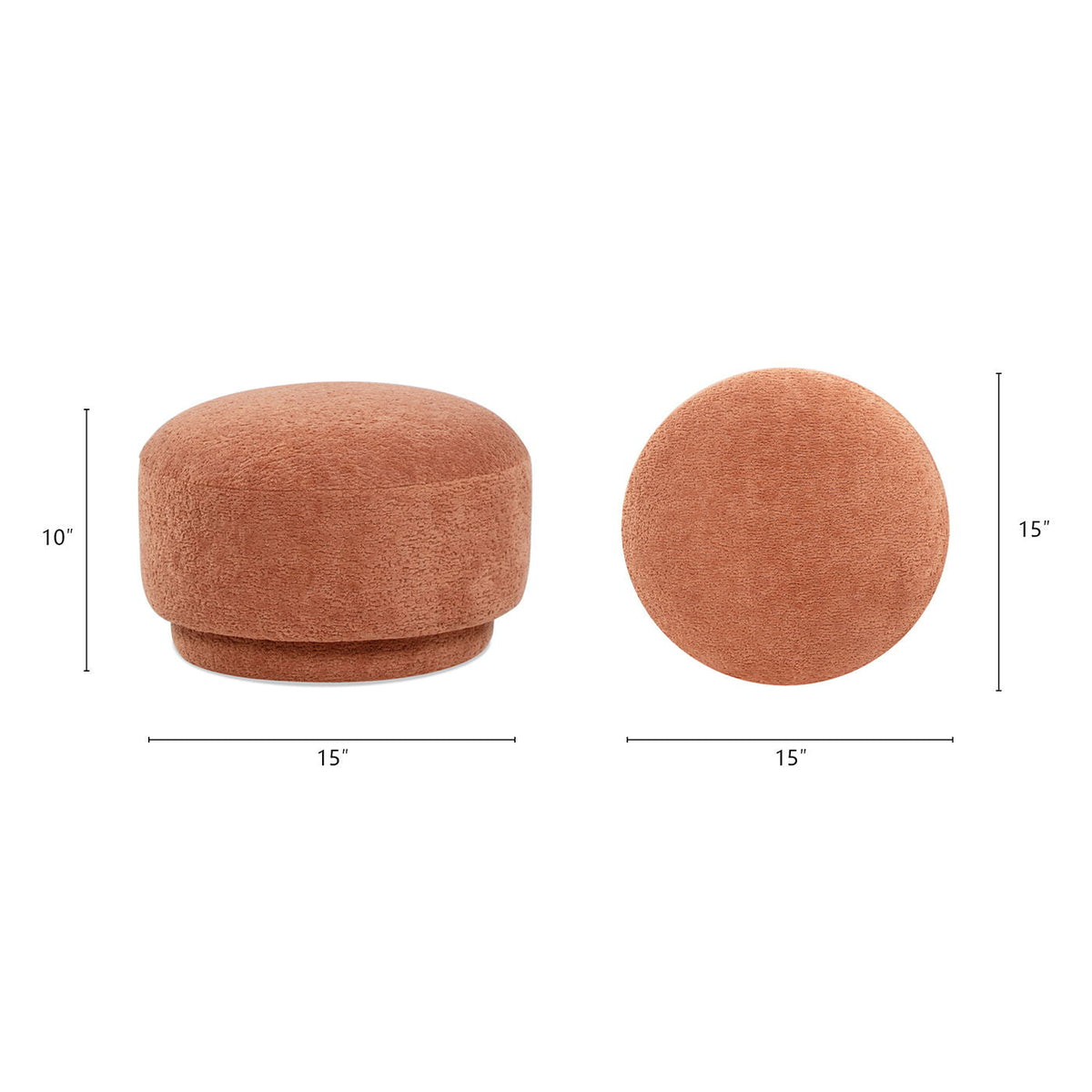 Mushroom Footstool Ottoman with Faux Sheepskin Upholstery - Multiple Colors, photo 9 of 28