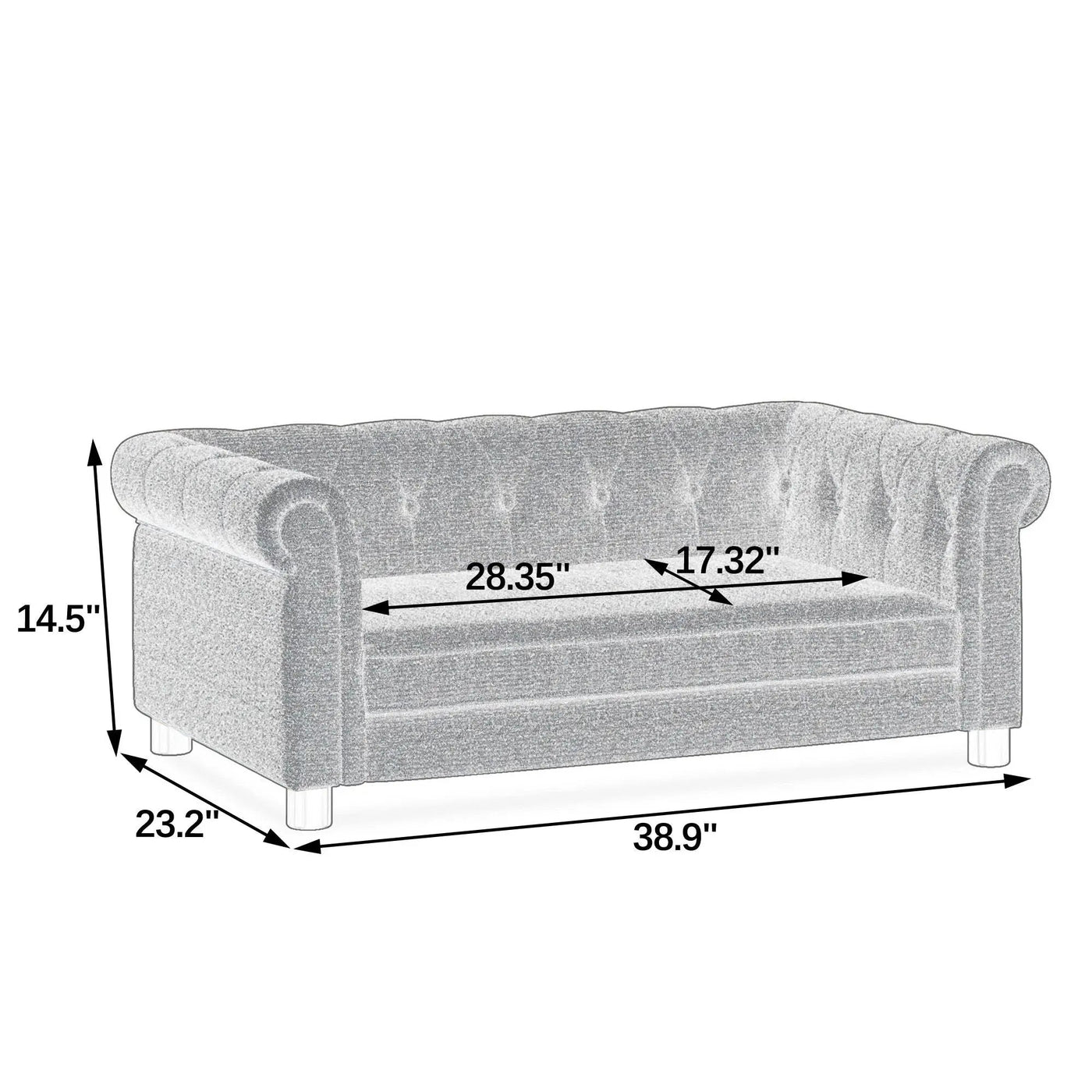 Modern Elegant Rectangle Pet Bed, Durable Elevated Dog Sofa by HouseOfZazla