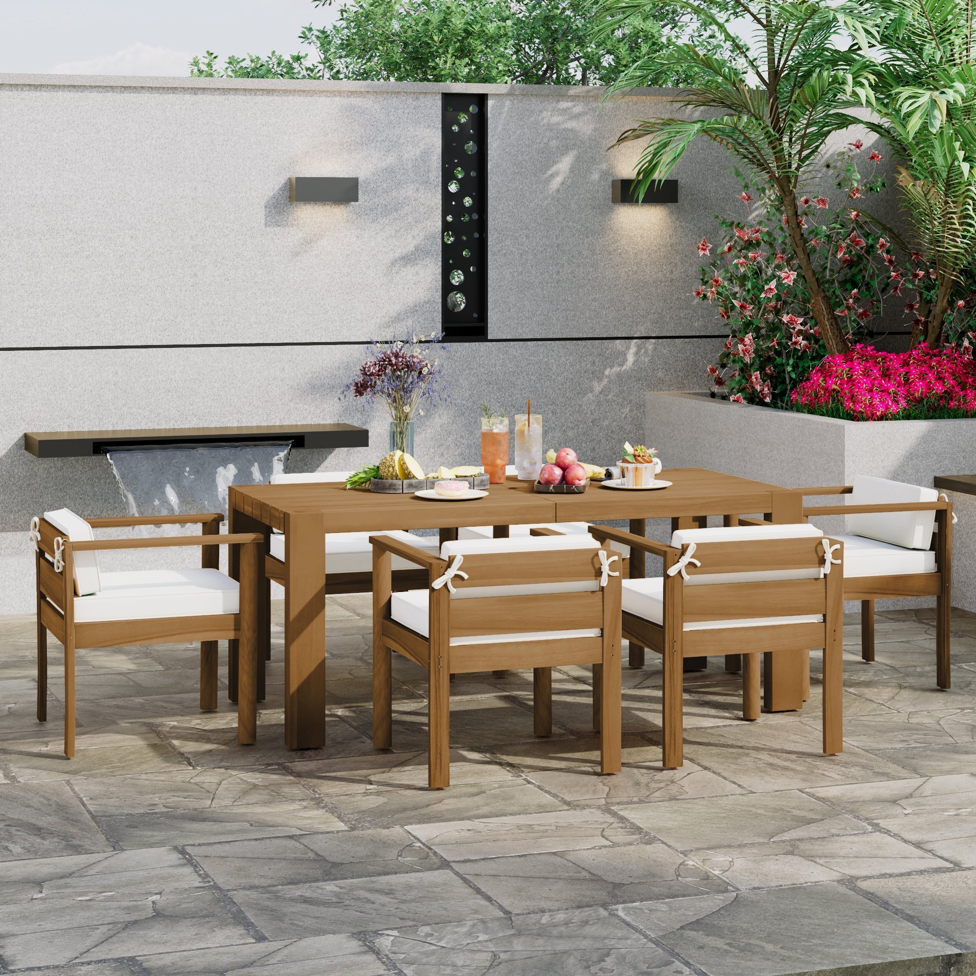 TREXM 7-Piece Patio Dining Table Set for 6 by HouseOfZazla