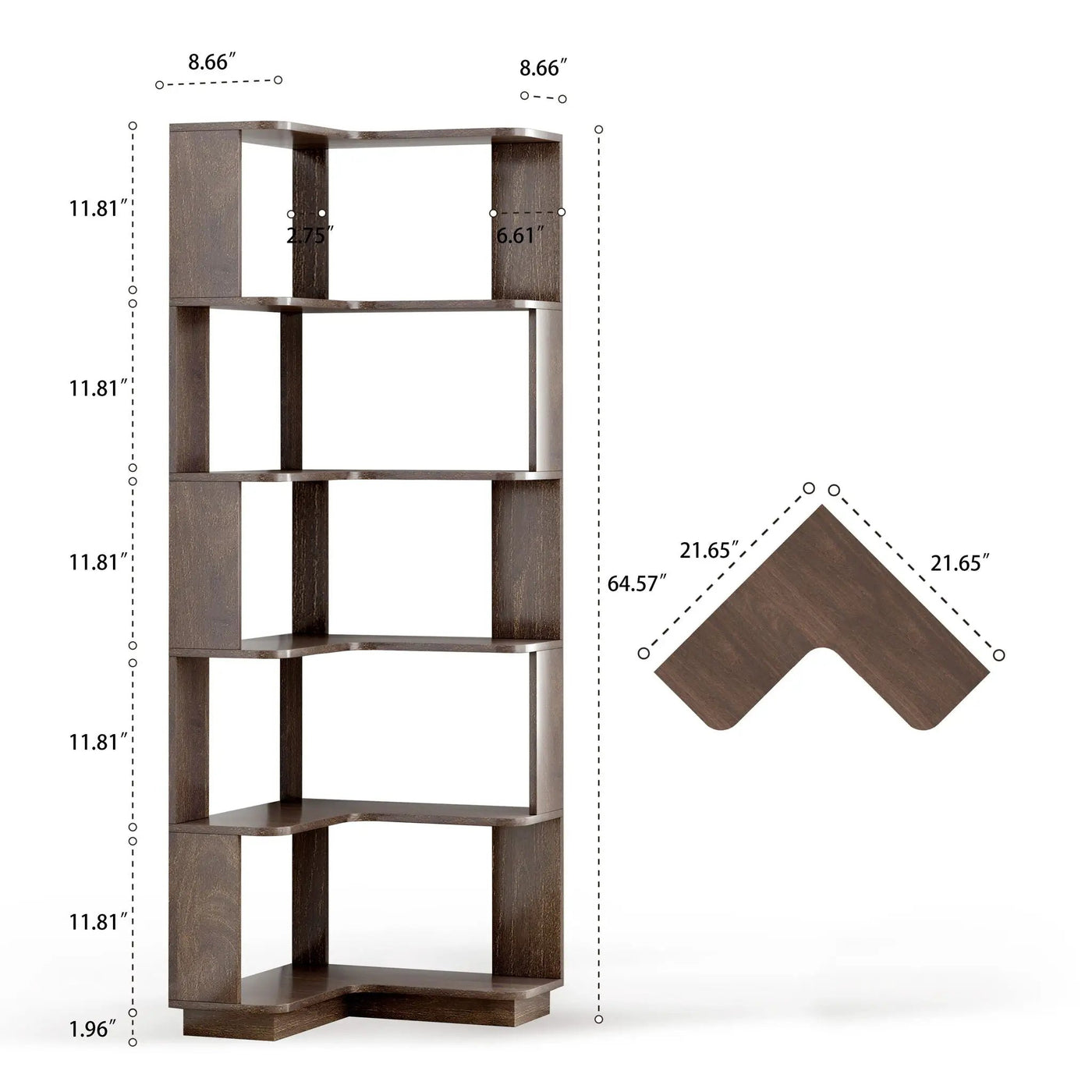 L-Shaped Design Corner Bookshelf by HouseOfZazla