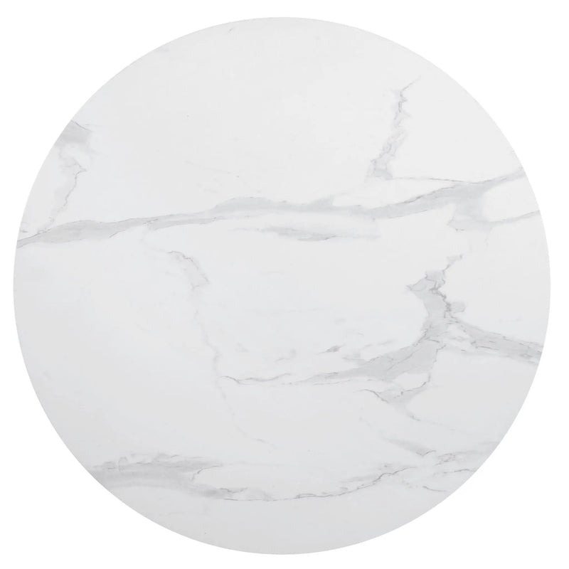 Round Dining Table With Pedestal Base - White