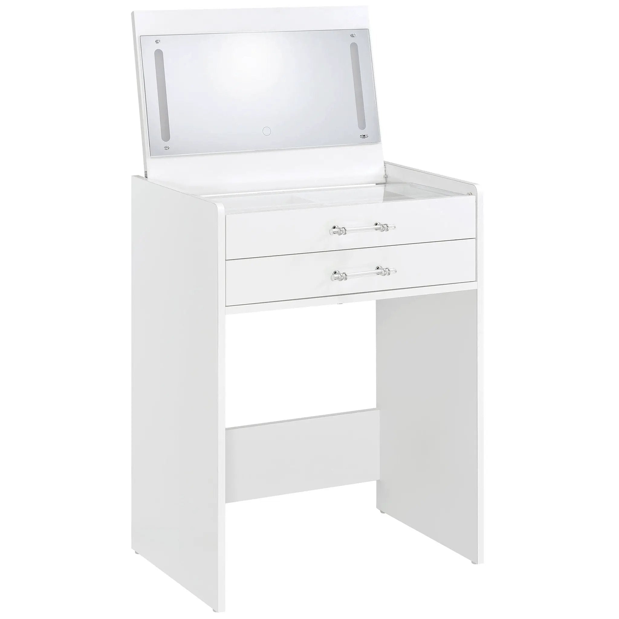 Danbury 3-drawer Makeup Vanity & Stool Set White High Gloss by Unique Piece Furniture